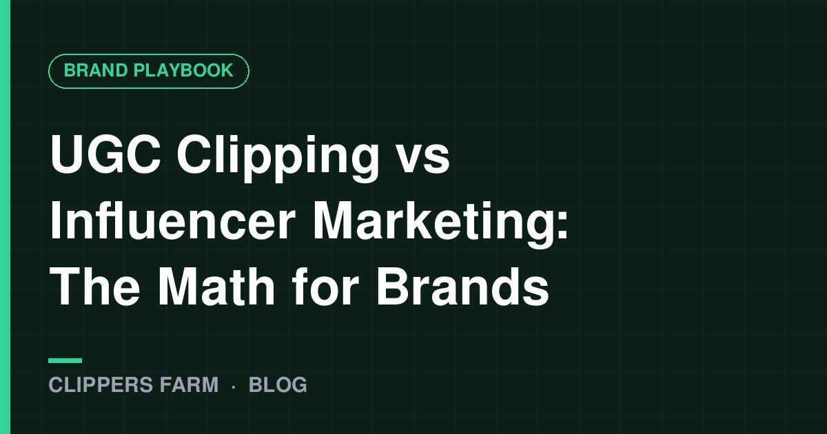 UGC Clipping vs Influencer Marketing: The Math for Brands